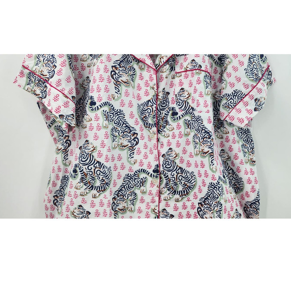 New NWT Anthropologie Print fresh Tiger Queen Pajama Short Set Women’s 2X - Picture 8 of 14
